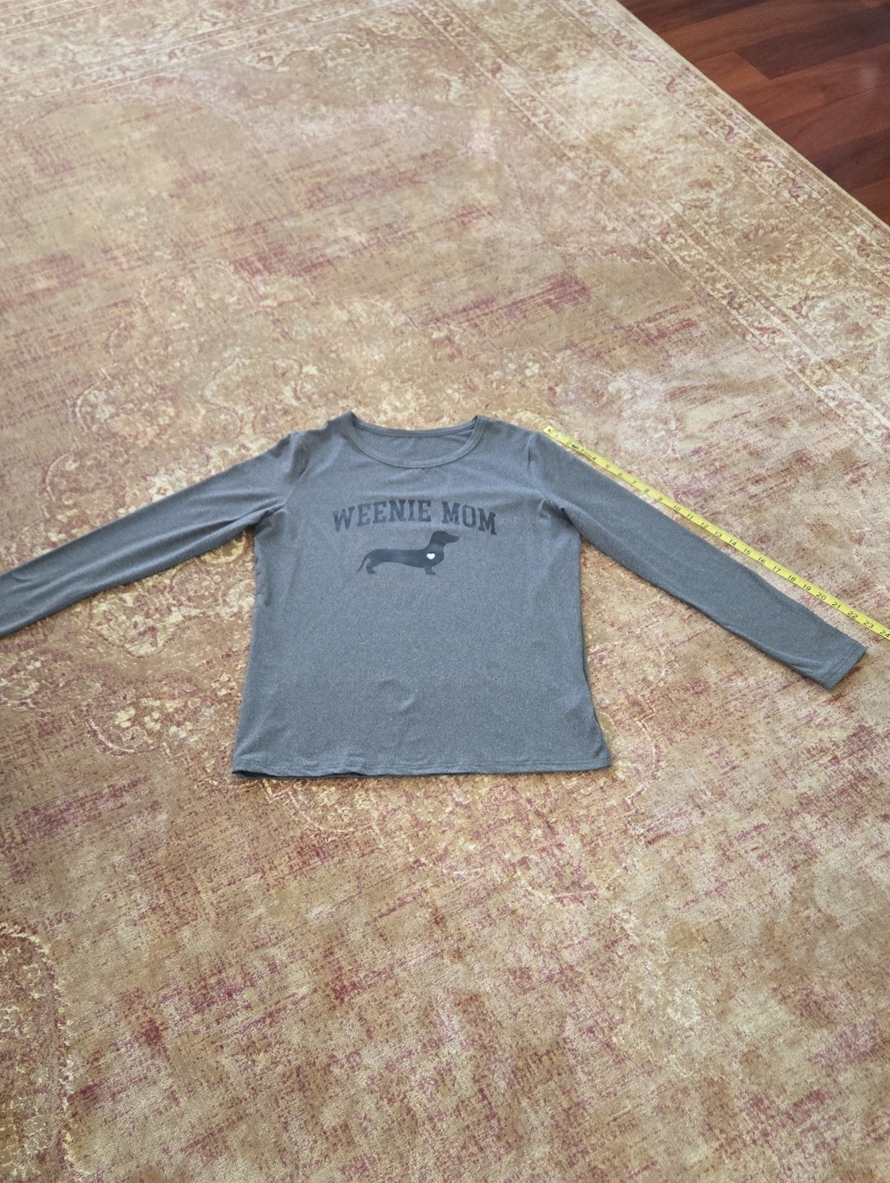 Womens 'Weenie Mom' Long Sleeve Shirt - Gray